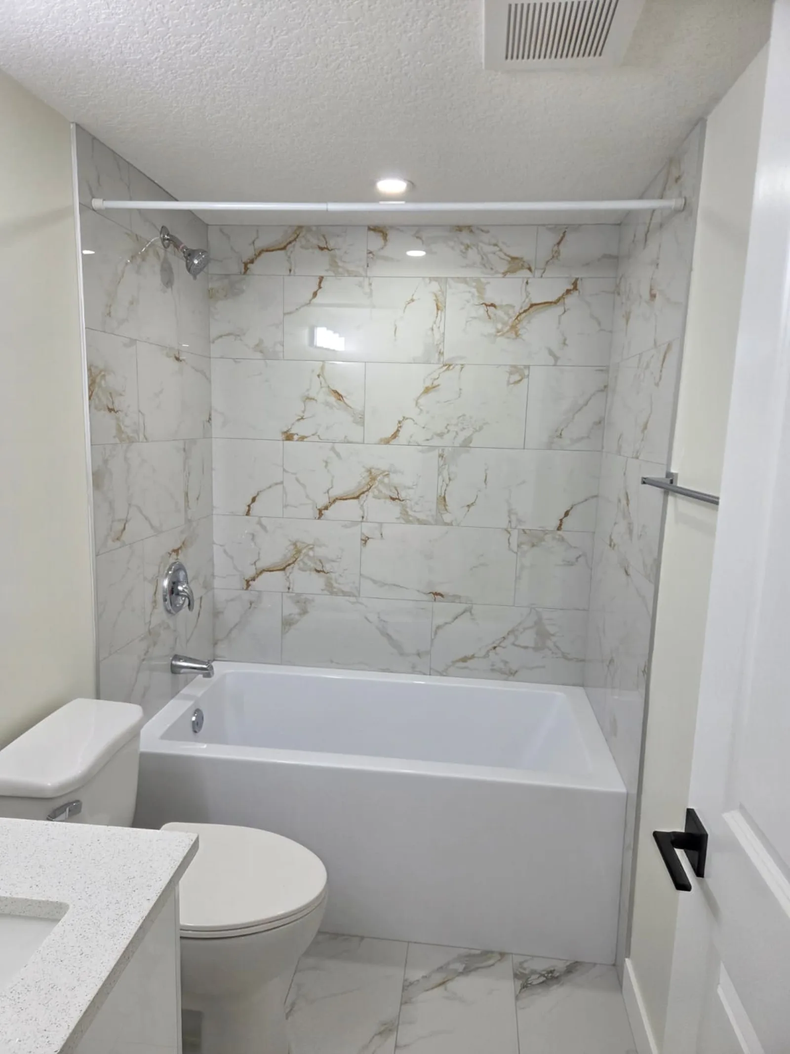 Kitchen with subway tile backsplash and stainless appliances, Calgary