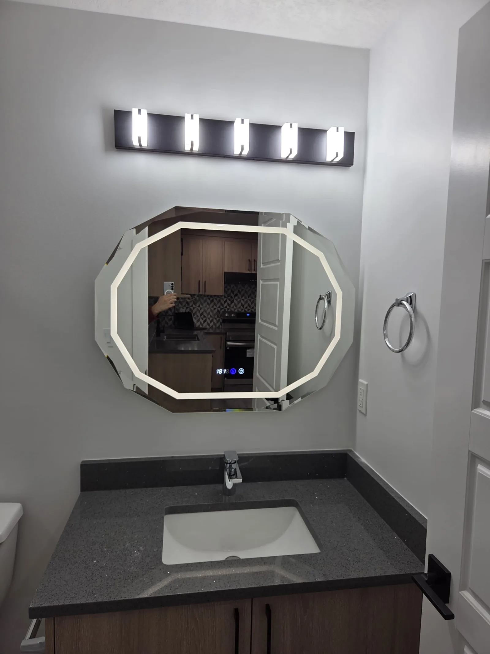 Master ensuite bathroom with heated tile floor, Calgary